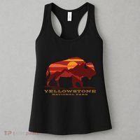 Yellowstone National Park Wyoming Buffalo Bison Sunset Women's Tank Top thumb 3