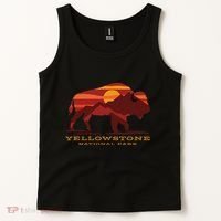 Yellowstone National Park Wyoming Buffalo Bison Sunset Tank Top thumb 2