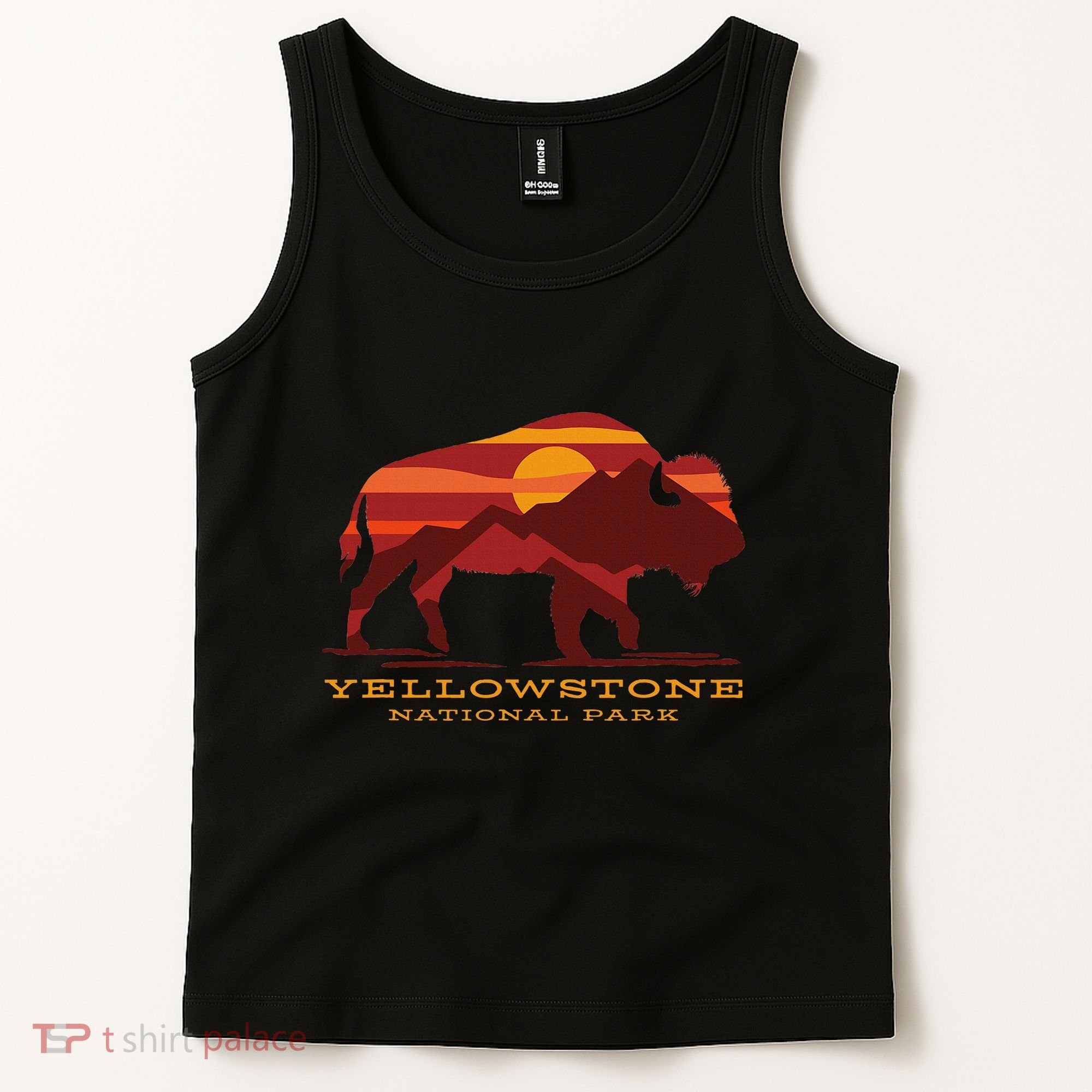 Yellowstone National Park Wyoming Buffalo Bison Sunset Tank Top