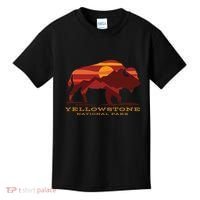 Yellowstone National Park Wyoming Buffalo Bison Sunset Kids T-Shirt thumb 0