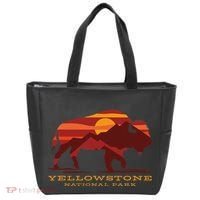 Yellowstone National Park Wyoming Buffalo Bison Sunset Tote Bag thumb 0
