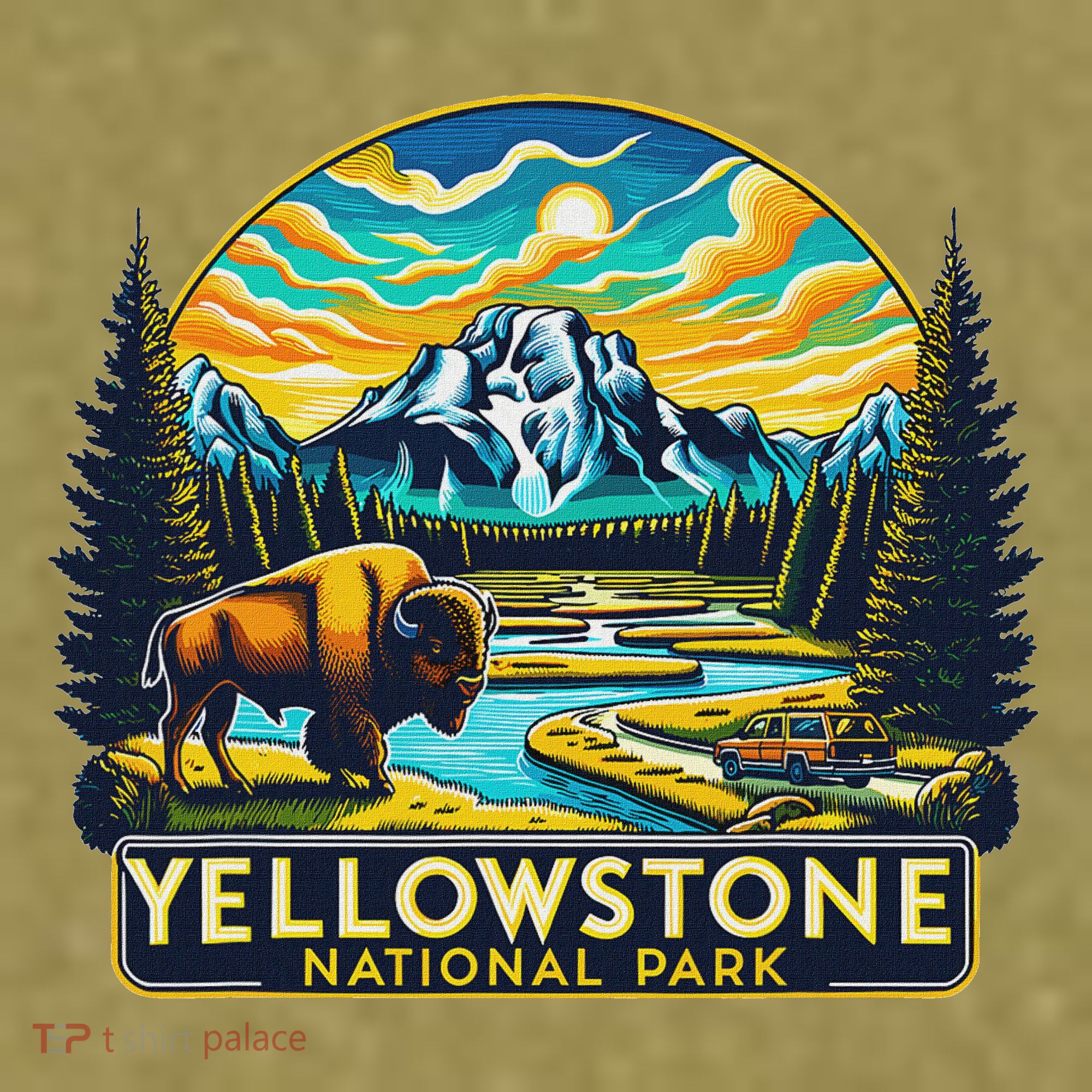 Yellowstone National Park Garment-Dyed Women's Muscle Tee