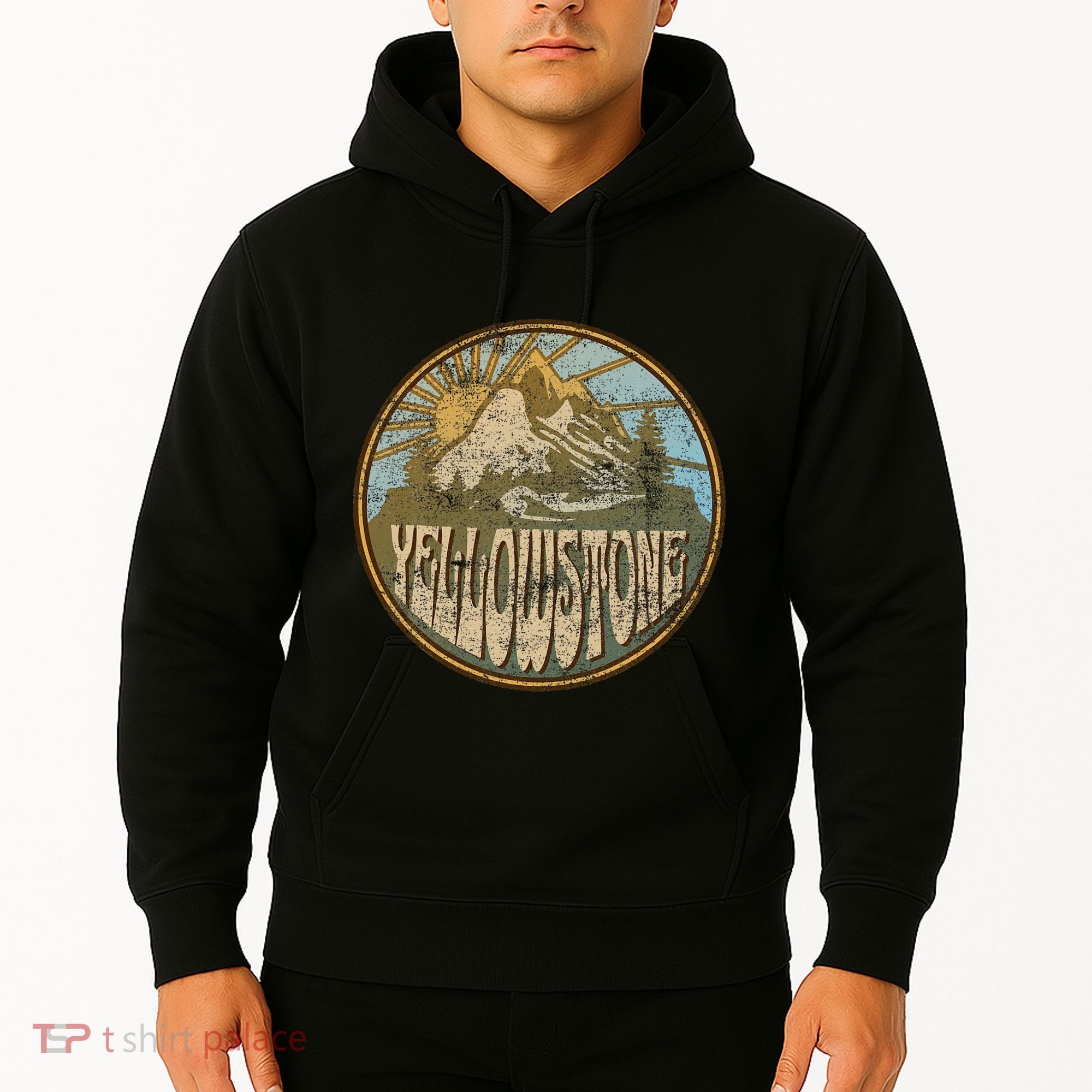 Yellowstone National Park Nature Mountains Hiking Outdoors Hoodie