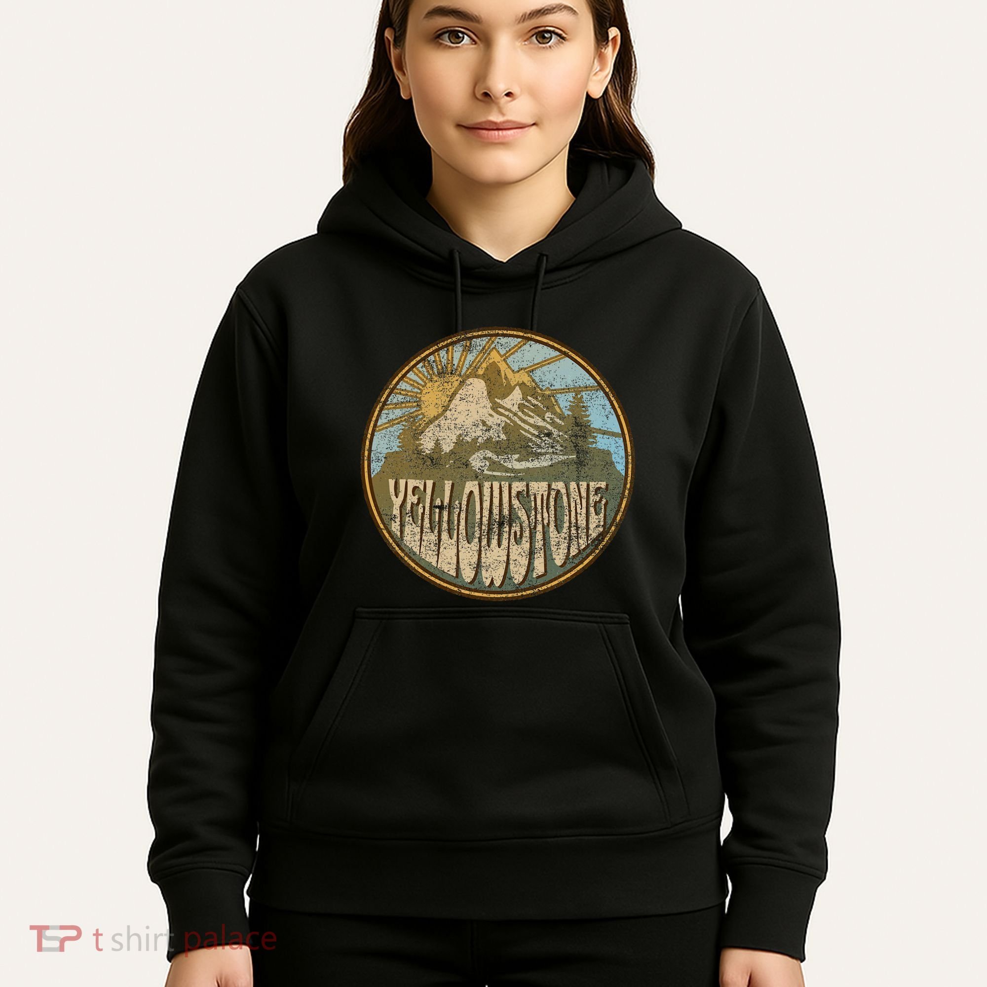 Yellowstone National Park Nature Mountains Hiking Outdoors Hoodie