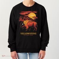Yellowstone National Park Sun Bison Graphic Women's Sweatshirt thumb 0