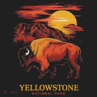 Yellowstone National Park Sun Bison Graphic Women's Sweatshirt thumb 2