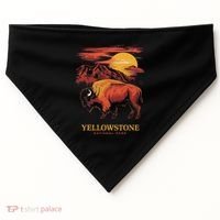 Yellowstone National Park Sun Bison Graphic USA-Made Doggie Bandana thumb 0