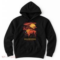 Yellowstone National Park Sun Bison Graphic Hoodie thumb 0