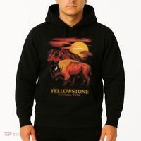 Yellowstone National Park Sun Bison Graphic Hoodie thumb 2