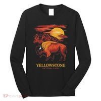 Yellowstone National Park Sun Bison Graphic Long Sleeve Shirt thumb 0