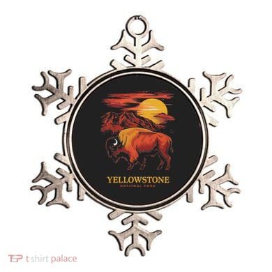 Yellowstone National Park Sun Bison Graphic Ornament