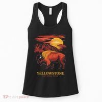 Yellowstone National Park Sun Bison Graphic Women's Tank Top thumb 0