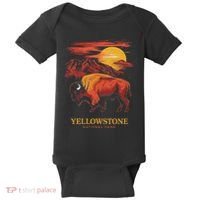 Yellowstone National Park Sun Bison Graphic Baby Bodysuit thumb 0