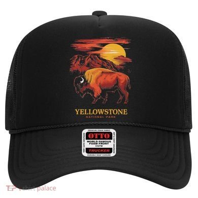 Yellowstone National Park Sun Bison Graphic Hat