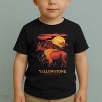 Yellowstone National Park Sun Bison Graphic Toddler T-Shirt thumb 2