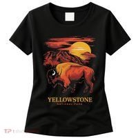 Yellowstone National Park Sun Bison Graphic Women's T-Shirt thumb 0