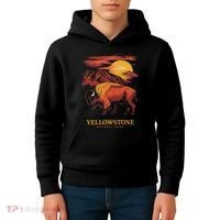 Yellowstone National Park Sun Bison Graphic Kids Hoodie thumb 4