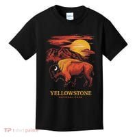 Yellowstone National Park Sun Bison Graphic Kids T-Shirt thumb 0