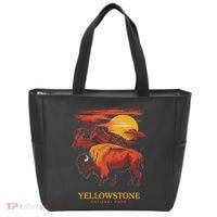 Yellowstone National Park Sun Bison Graphic Tote Bag thumb 0