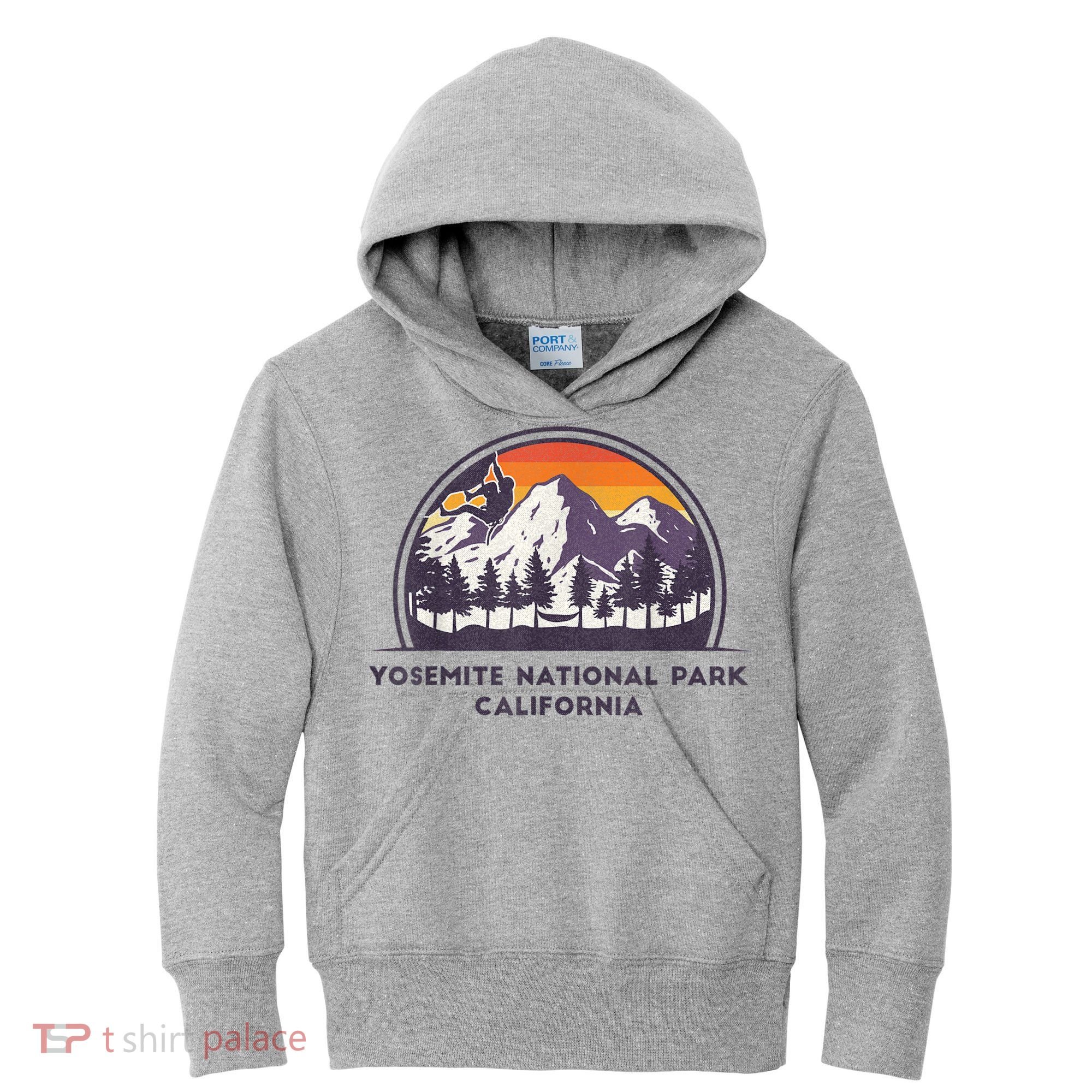 Yosemite National Park, California Rock Climbing Hiking Kids Hoodie