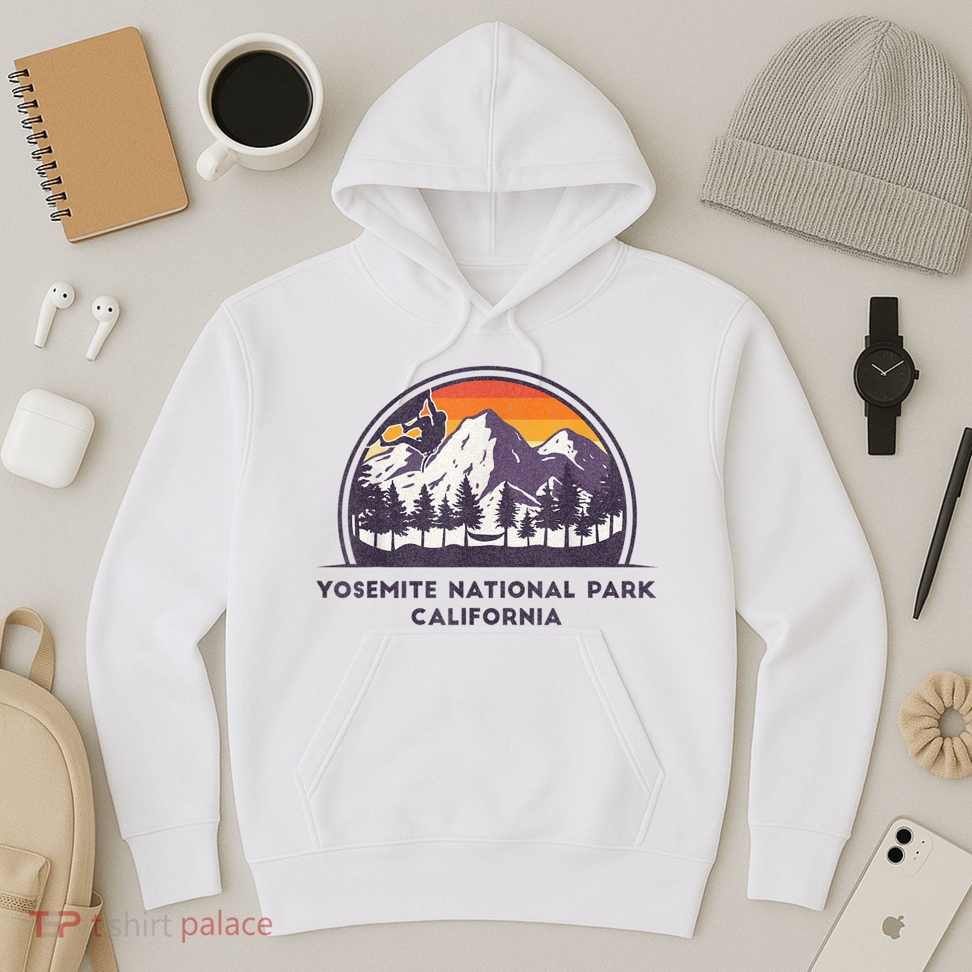Yosemite National Park, California Rock Climbing Hiking Hoodie