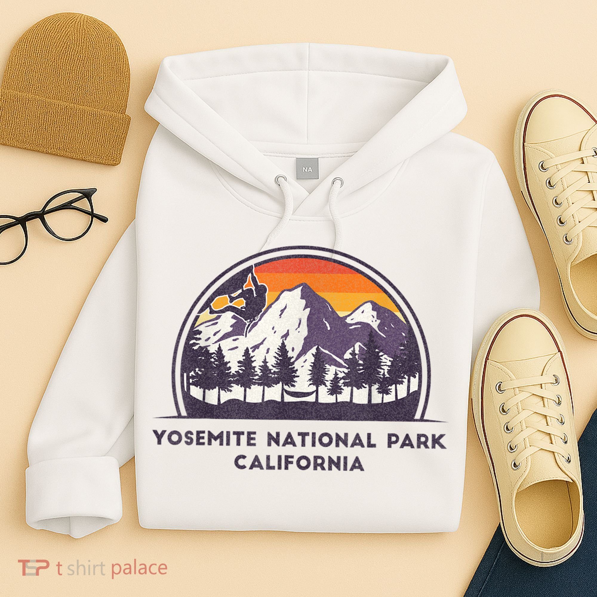 Yosemite National Park, California Rock Climbing Hiking Hoodie