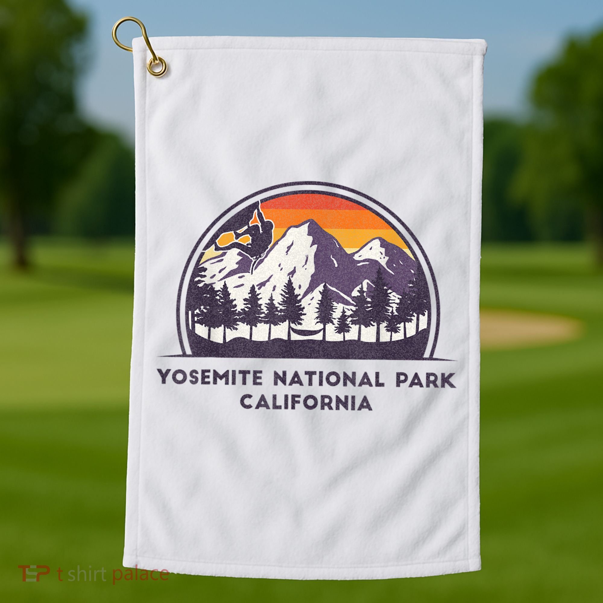 Yosemite National Park, California Rock Climbing Hiking Golf Towel