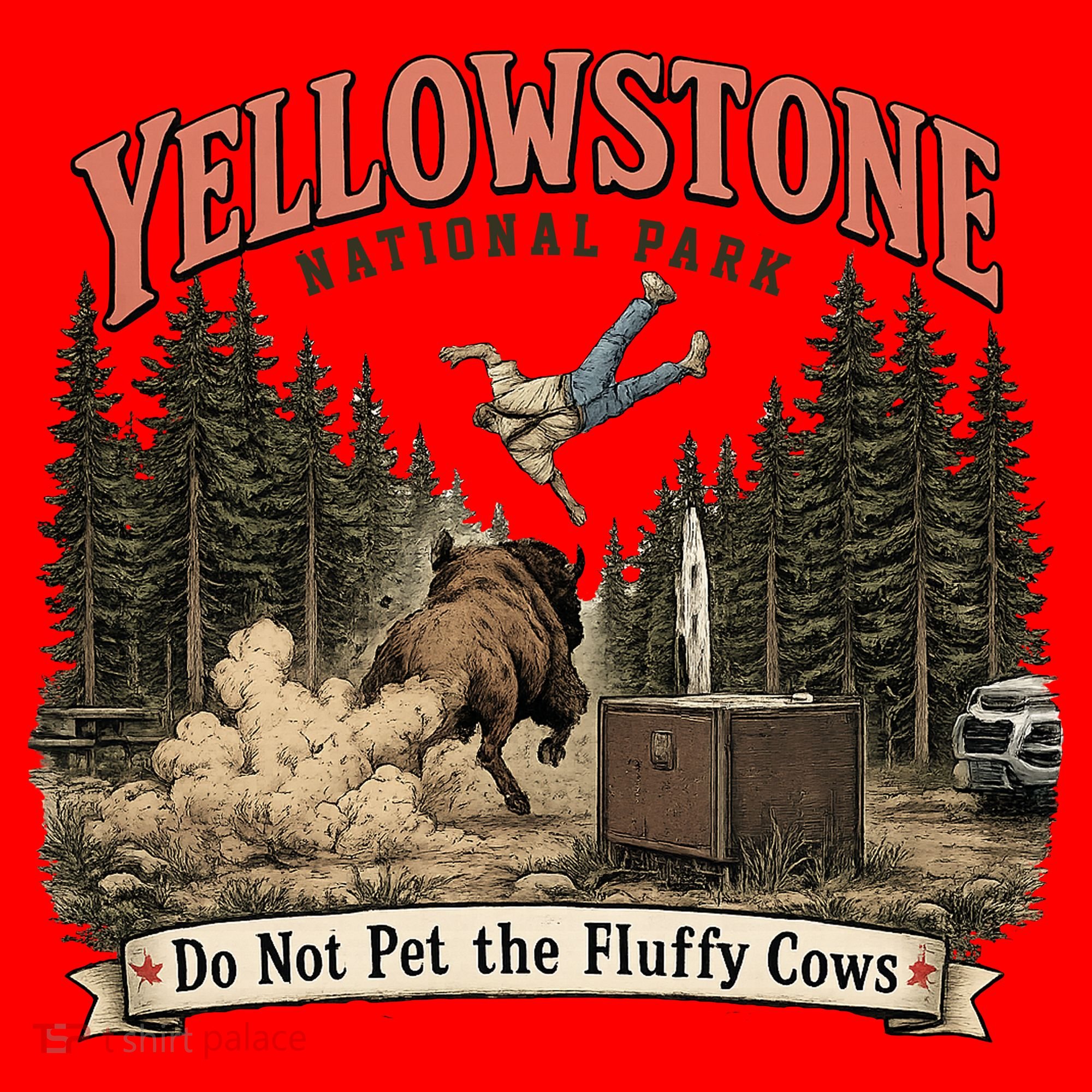 Yellowstone National Park Do Not Pet The Fluffy Cows Santa Hat