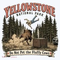 Yellowstone National Park Do Not Pet The Fluffy Cows Bucket Hat thumb 4