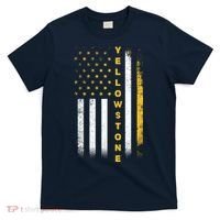 Yellowstone National Park Vintage American Flag T-Shirt thumb 0