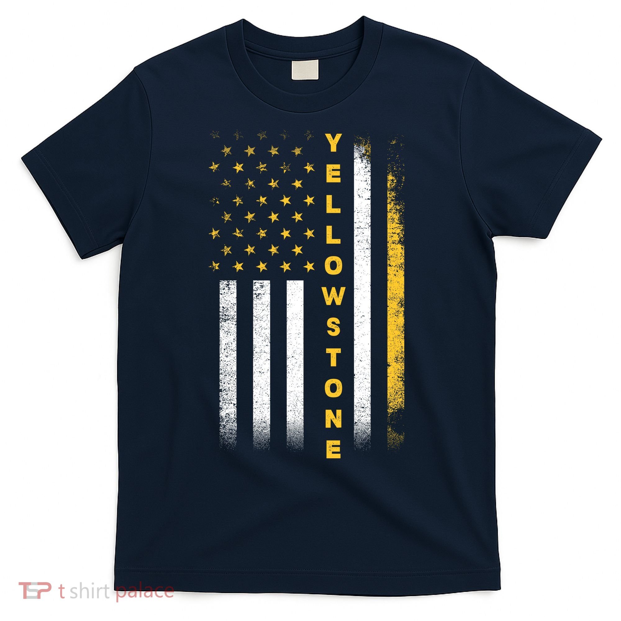 Yellowstone National Park Vintage American Flag T-Shirt