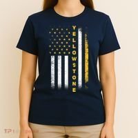 Yellowstone National Park Vintage American Flag T-Shirt thumb 4