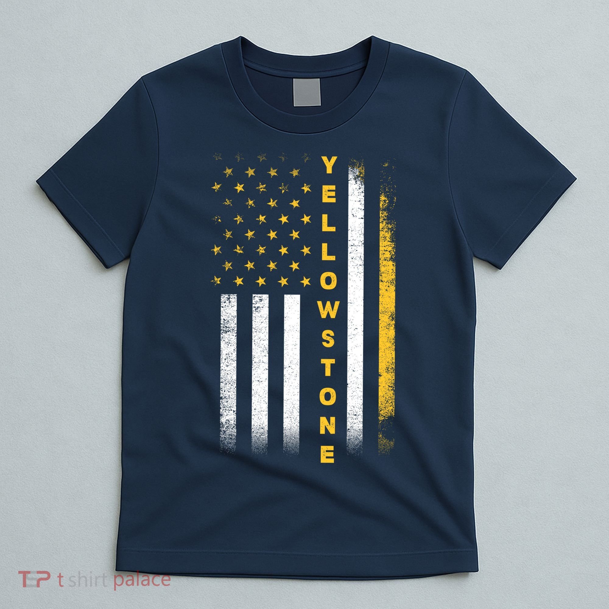 Yellowstone National Park Vintage American Flag T-Shirt