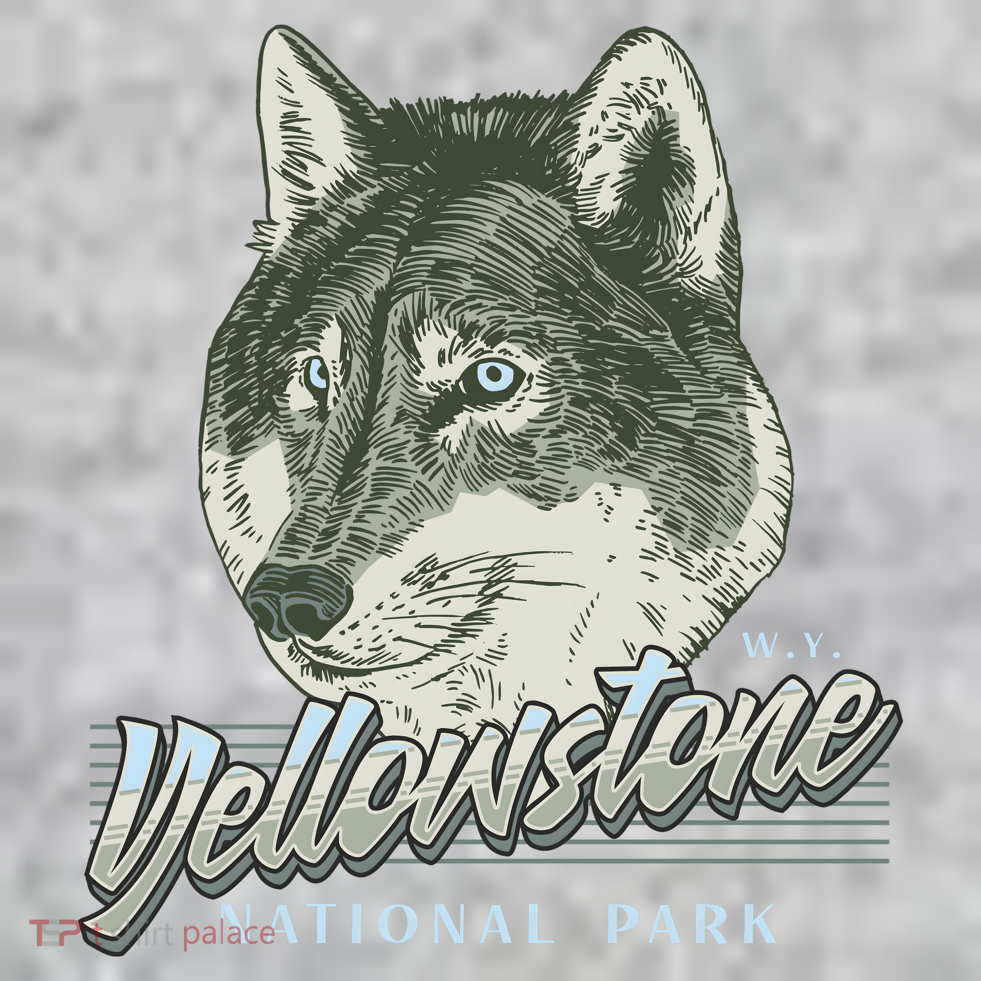 Yellowstone National Park Wolf Logo The Baniff Cuffed Pom Beanie