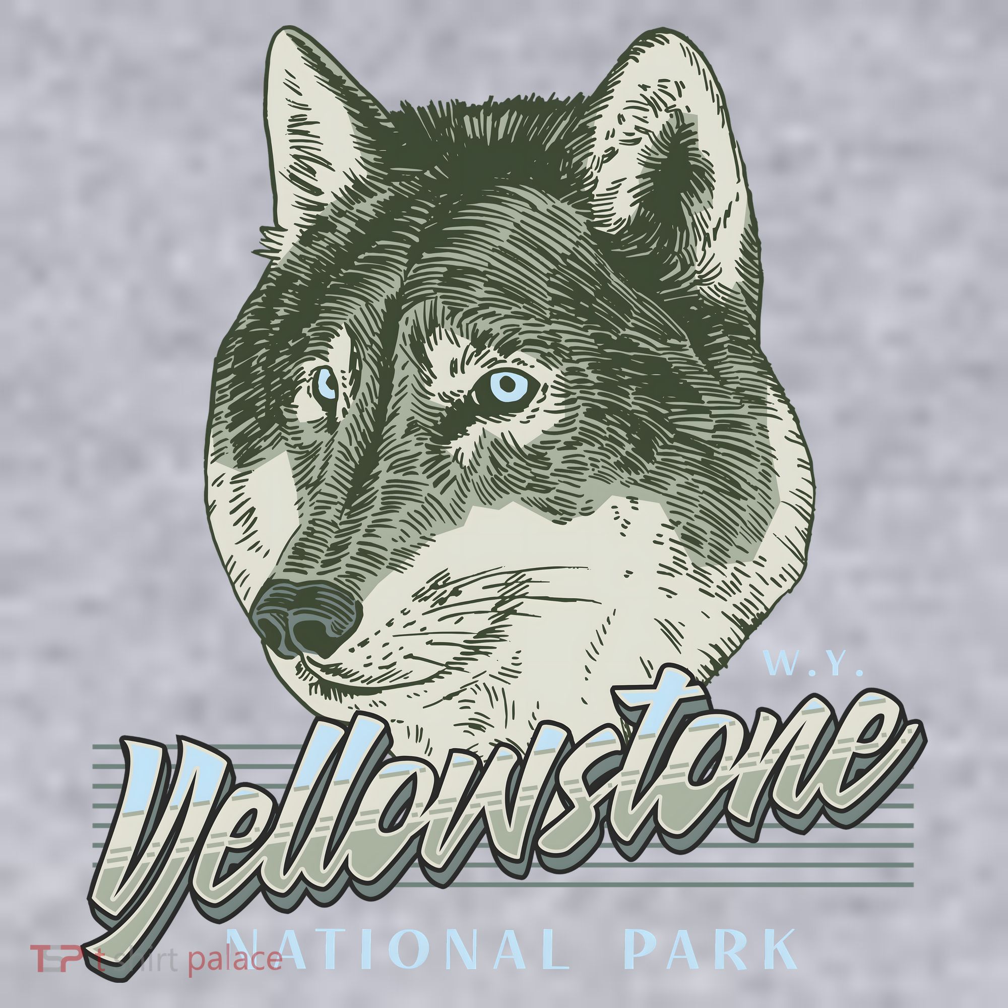 Yellowstone National Park Wolf Logo Women's Racerback Cropped Tank