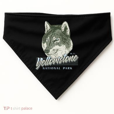 Yellowstone National Park Wolf Logo USA-Made Doggie Bandana