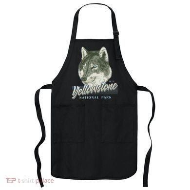 Yellowstone National Park Wolf Logo Apron