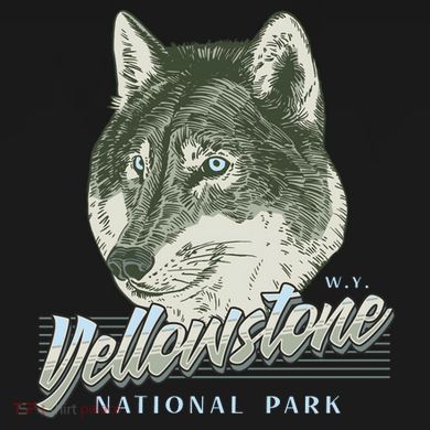 Yellowstone National Park Wolf Logo Sustainable Bucket Hat
