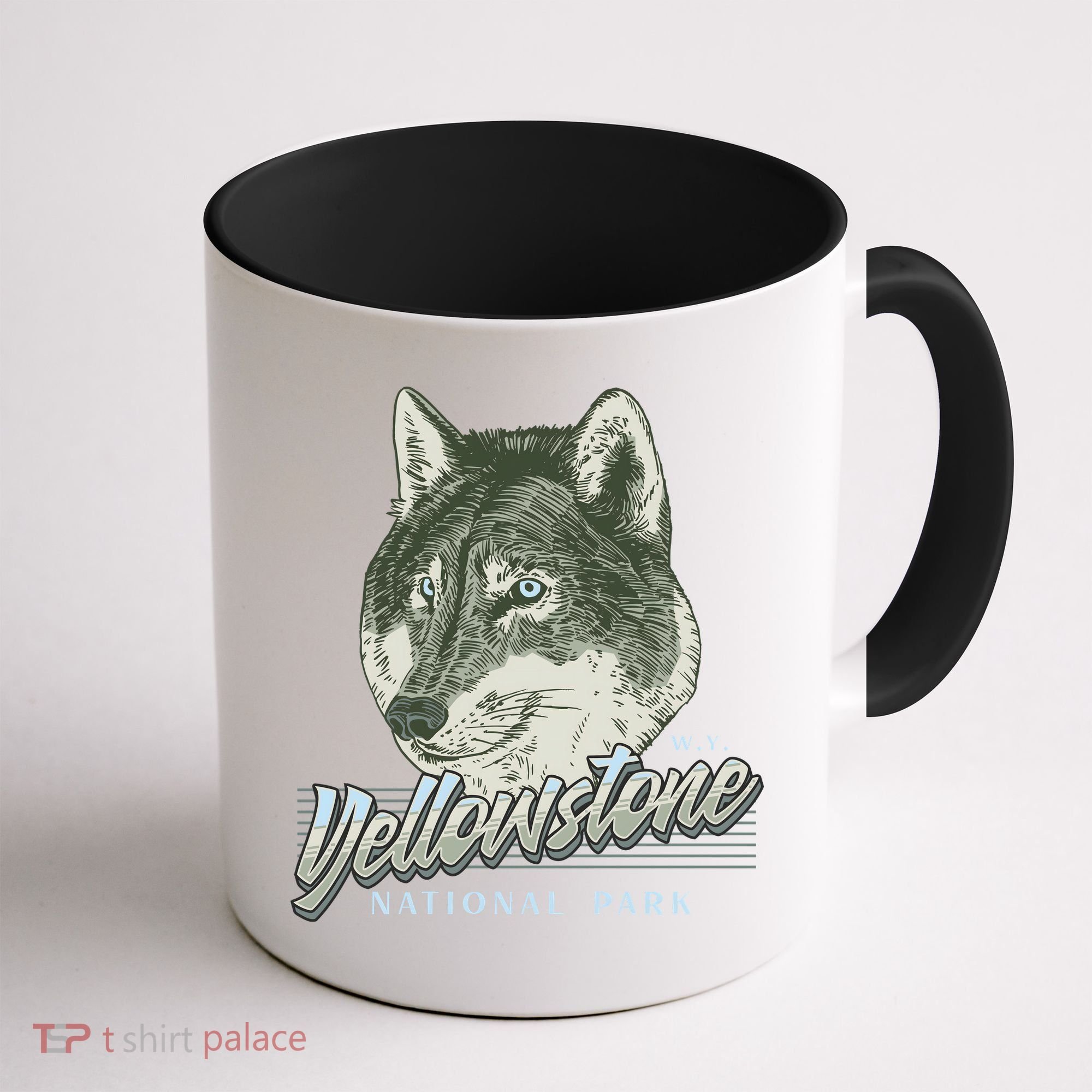 Yellowstone National Park Wolf Logo Coffee Mug
