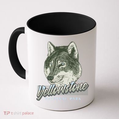 Yellowstone National Park Wolf Logo Coffee Mug
