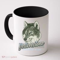 Yellowstone National Park Wolf Logo Coffee Mug thumb 0