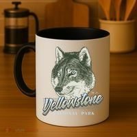 Yellowstone National Park Wolf Logo Coffee Mug thumb 4
