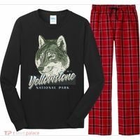 Yellowstone National Park Wolf Logo Long Sleeve Pajama Set thumb 0