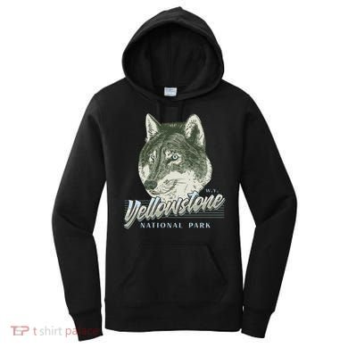 Yellowstone National Park Wolf Logo Women's Hoodie