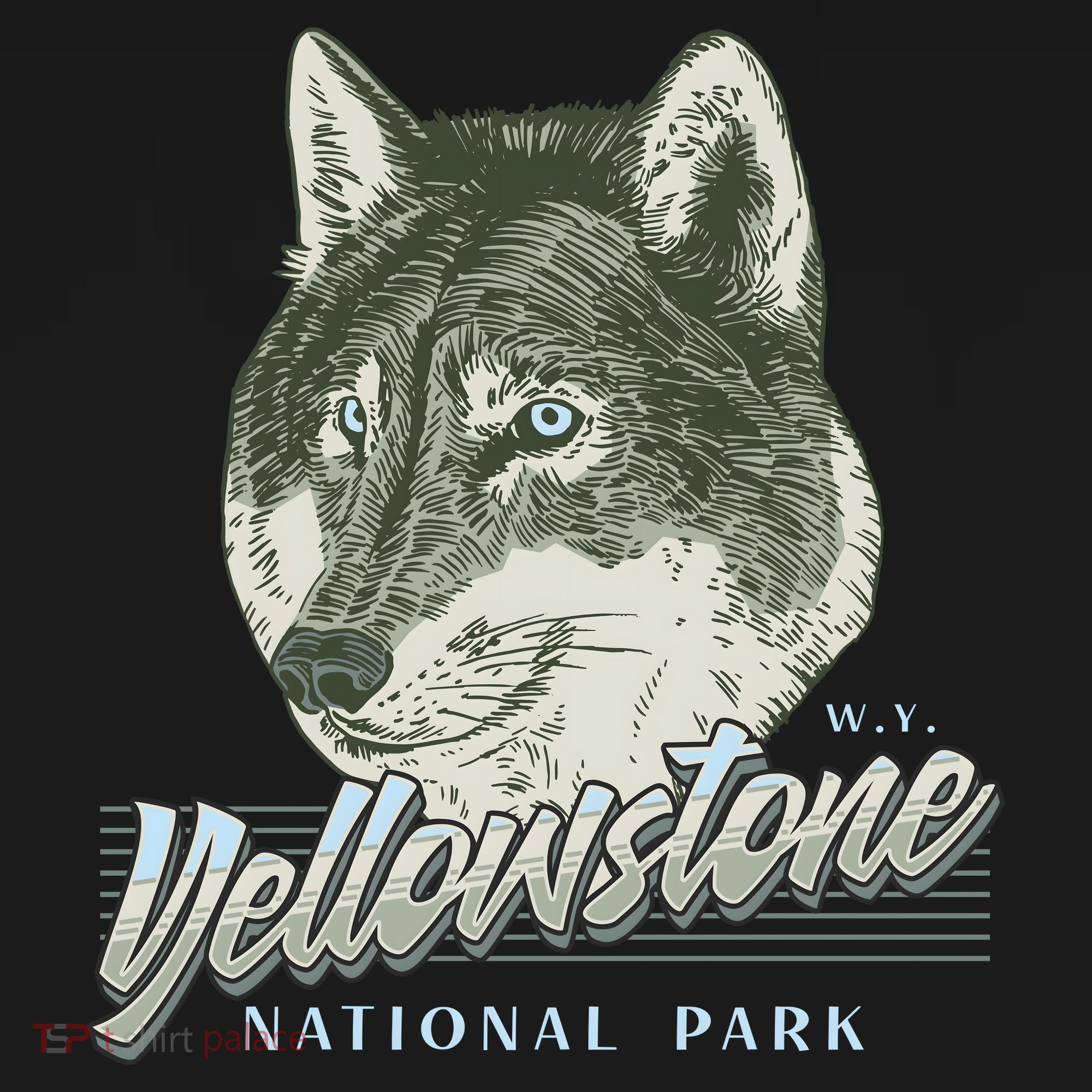 Yellowstone National Park Wolf Logo Ladies PosiCharge Competitor Racerback Tank