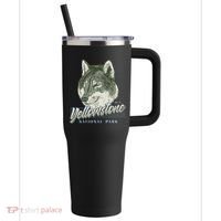 Yellowstone National Park Wolf Logo 40oz Vacuum Insulated Stainless Steel Travel Tumbler thumb 0