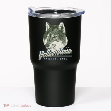 Yellowstone National Park Wolf Logo Tumbler