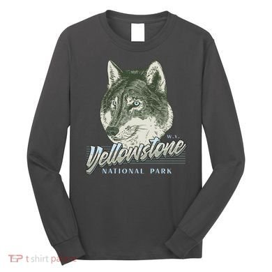Yellowstone National Park Wolf Logo Long Sleeve Shirt