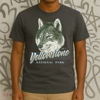 Yellowstone National Park Wolf Logo T-Shirt thumb 3