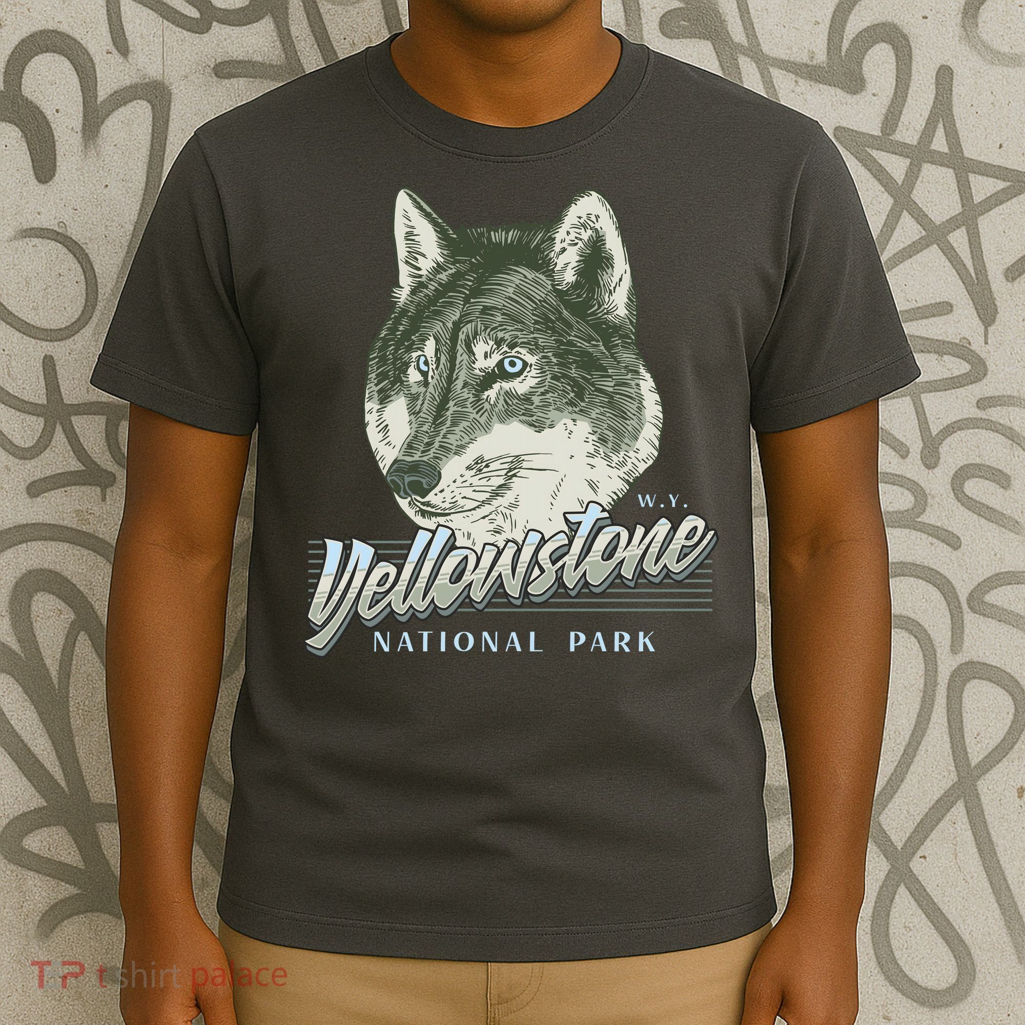 Yellowstone National Park Wolf Logo T-Shirt